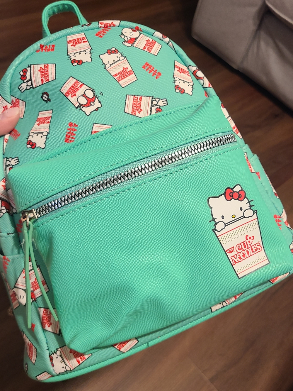 Hello Kitty Cup Noodles Teal Mini Backpack